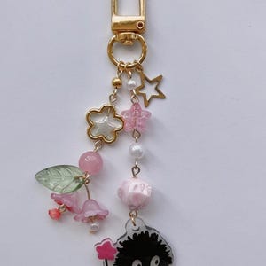 Handmade Studio Ghibli Inspired Keychains (Spirited Away, Soot Sprites, Kiki’s Delivery Service, Kiki, Princess Mononoke Kodama) Red Soot Sprite
