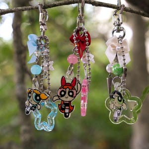 Handmade Powerpuff Girls Inspired Matching Keychains
