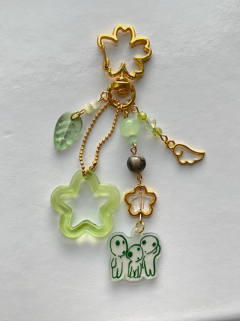 Handmade Studio Ghibli Inspired Keychains (Spirited Away, Soot Sprites, Kiki’s Delivery Service, Kiki, Princess Mononoke Kodama) Kodama