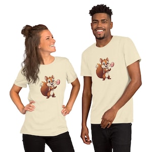 Squirrel with Lollipop T-Shirt – Cute, Quirky & Fun Unisex Tee, Squirrel Shirt, Squirrel T-Shirt, Funny Animal Lover Tee, cute squirrel gift