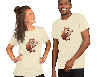Squirrel with Lollipop T-Shirt – Cute, Quirky & Fun Unisex Tee, Squirrel Shirt, Squirrel T-Shirt, Funny Animal Lover Tee, cute squirrel gift