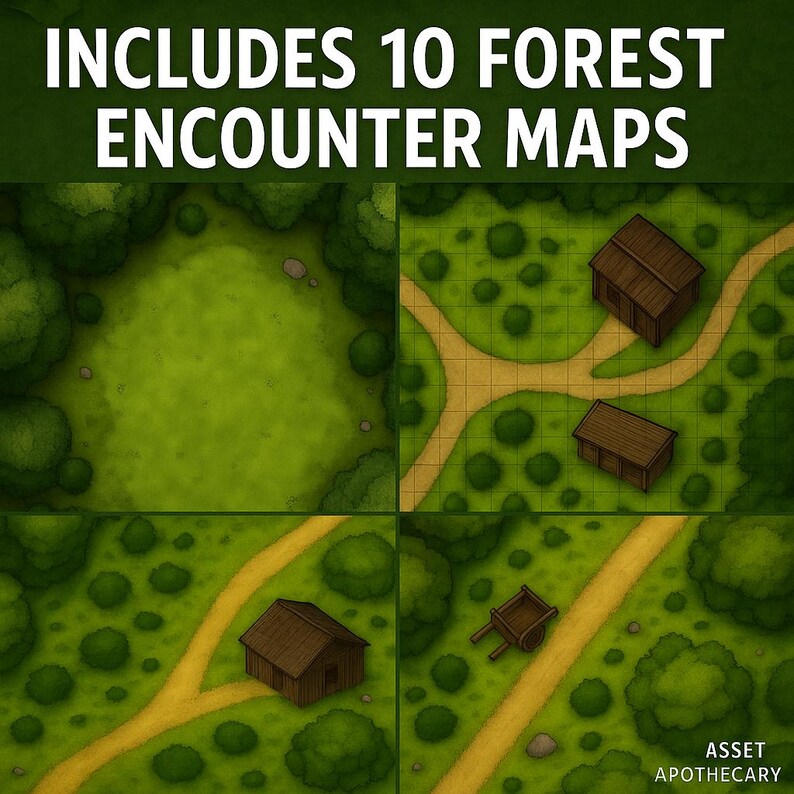 Forest Battle Map Pack 10 DND RPG Maps Grid & No-grid, Printable and ...