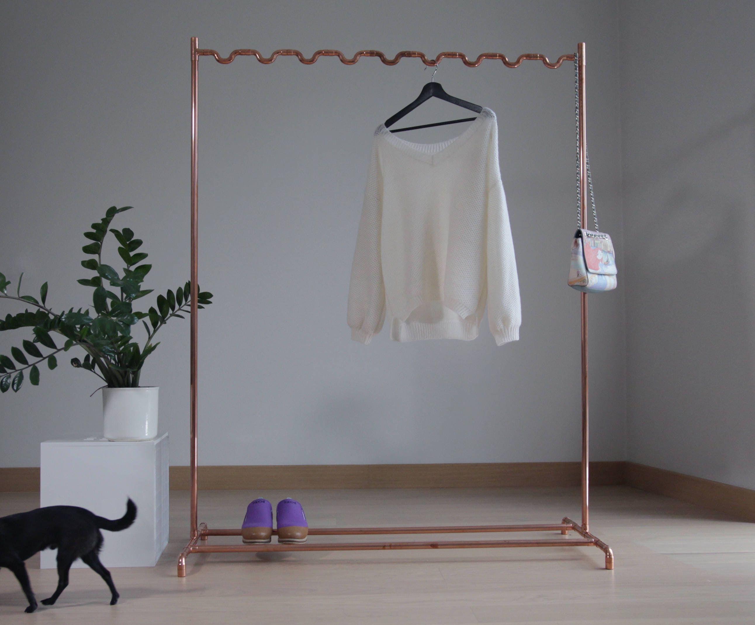 Rose gold outlet hanging rail