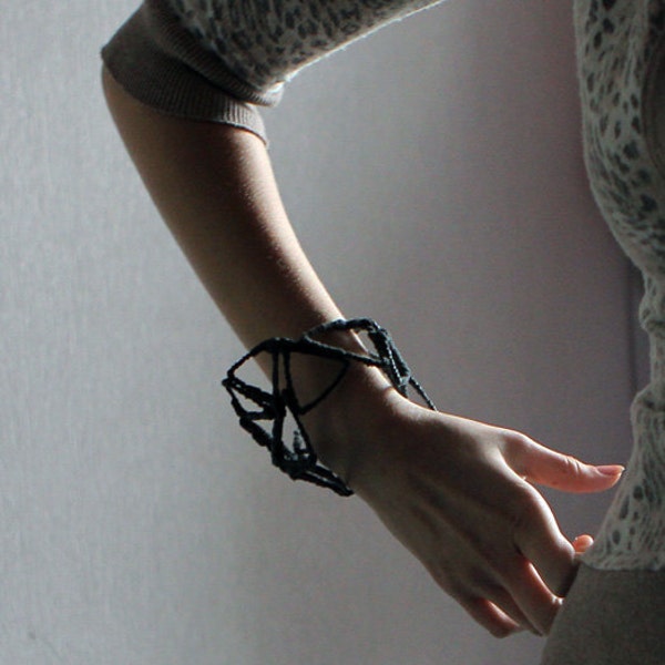 Geometric leather bracelet