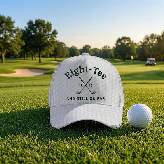 Custom Golf Cap: Eight-Tee Still On Par, 80th Birthday Gift, Golf Lover