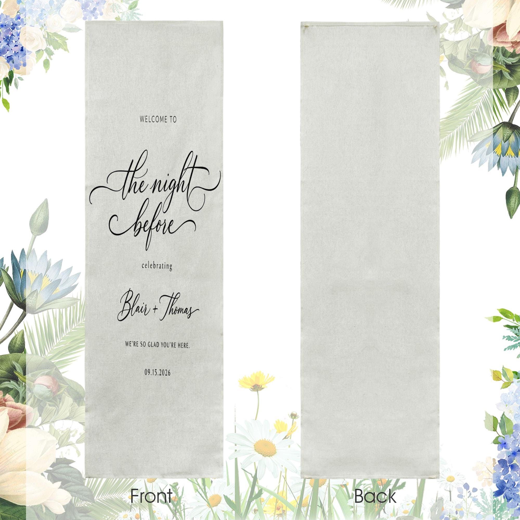 Rehearsal Dinner Welcome Sign, the Night Before Wedding, Custom