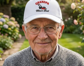 Bestickte Grandpa Mows Baseballmütze, Baumwoll-Rasenmäher Grafik-Papa-Hut