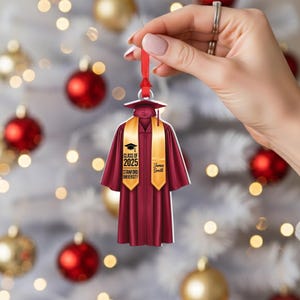 Graduation Gown Ornament – Class of 2025 Cap & Gown Decoration