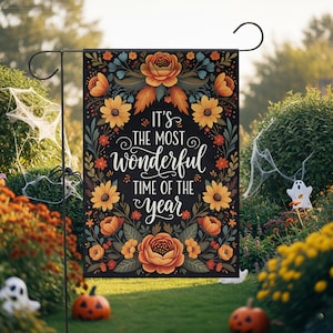 Herbstliche Blumengarten-Flagge: Doppelseitige Herbst-Yard-Dekor