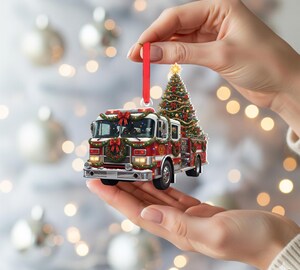 6 Pendentifs Pompier En Acrylique – Décoration Noël Ou Rétroviseur – Idéal Cadeau Garçon