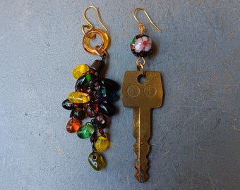 One of a Kind Earrings Upcycled Findings