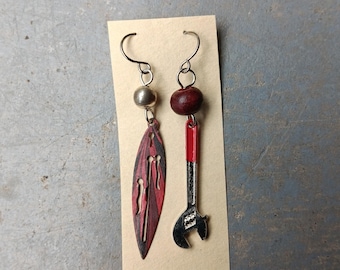 One of a Kind Earrings Upcycled Findings