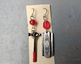 One of a Kind Earrings Upcycled Findings