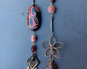 One of a Kind Earrings Real Crystals Upcycled Findings