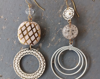 One of a Kind Earrings Upcycled Findings