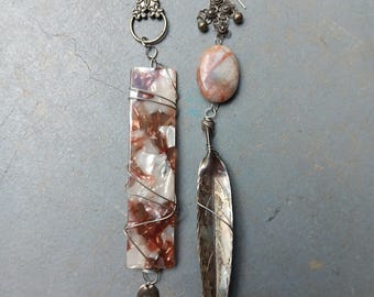 One of a Kind Earrings Real Crystals Upcycled Findings