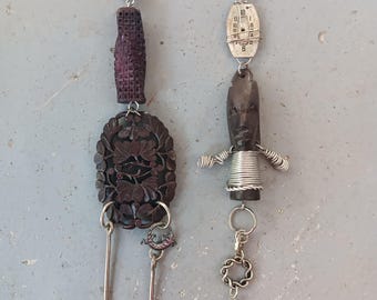 One of a Kind Earrings Real Crystals Upcycled Findings