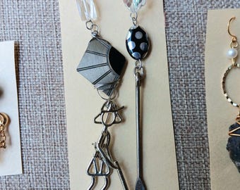 One of a Kind Earrings Upcycled Findings