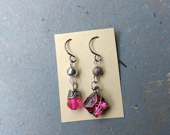 One of a Kind Earrings Upcycled Findings