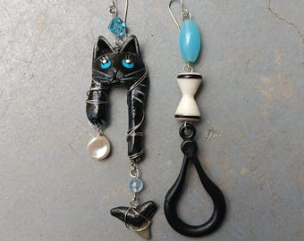 One of a Kind Earrings Real Crystals Upcycled Findings