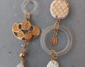 One of a Kind Earrings Real Crystals Upcycled Findings