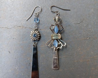 One of a Kind Earrings Upcycled Findings
