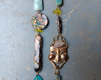 One of a Kind Earrings Real Crystals Upcycled Findings