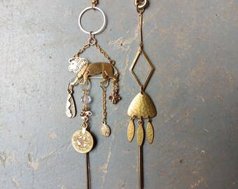 One of a Kind Earrings Upcycled Findings