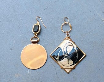 One of a Kind Earrings Upcycled Findings