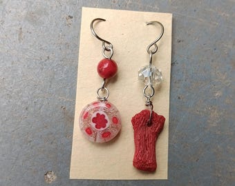 One of a Kind Earrings Upcycled Findings