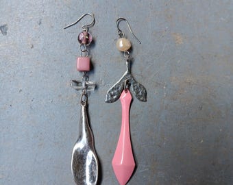 One of a Kind Earrings Real Crystals Upcycled Findings