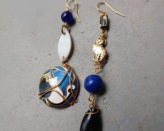 One of a Kind Earrings Upcycled Findings