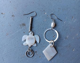 One of a Kind Earrings Real Crystals Upcycled Findings