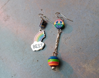 One of a Kind Earrings Upcycled Findings