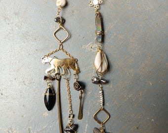 One of a Kind Earrings Real Crystals Upcycled Findings