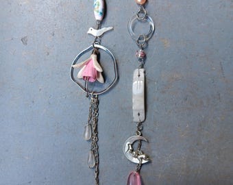 One of a Kind Earrings Real Crystals Upcycled Findings