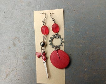 One of a Kind Earrings Upcycled Findings