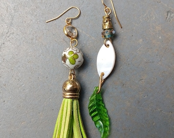 One of a Kind Earrings Upcycled Findings