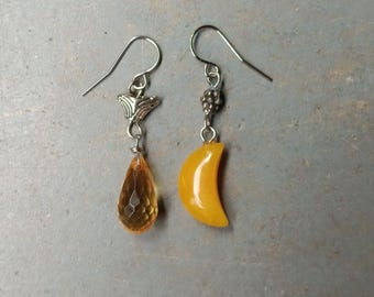 One of a Kind Earrings Real Crystals Upcycled Findings