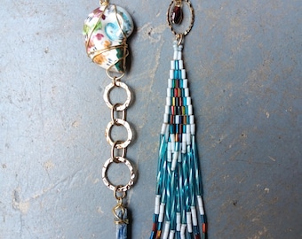 One of a Kind Earrings Real Crystals Upcycled Findings