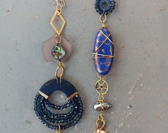 One of a Kind Earrings Real Crystals Upcycled Findings