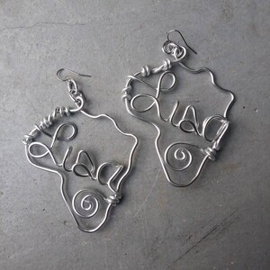 Personalized Word Mini or Medium Size Africa Earrings