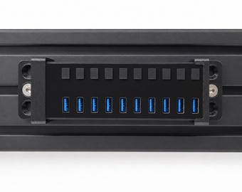 Sabrent USB-hub met 7 en 10 poorten voor simracecockpits, uitgevoerd in geprofileerd aluminium | SABRENT HUB