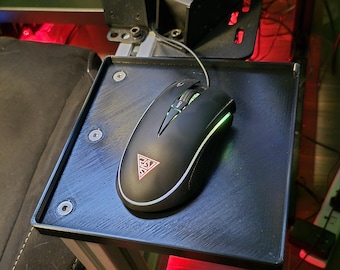 Compact mouse plate with border (180 x 180mm) for sim racing motion cockpit - sim rig accessories - mouse plate