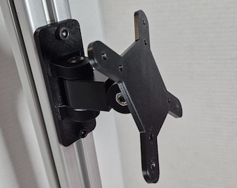 Adjustable vertical mount VESA 50-75-100 (M3-M4-M5) for button box flight & sim racing - profiled aluminum cockpit