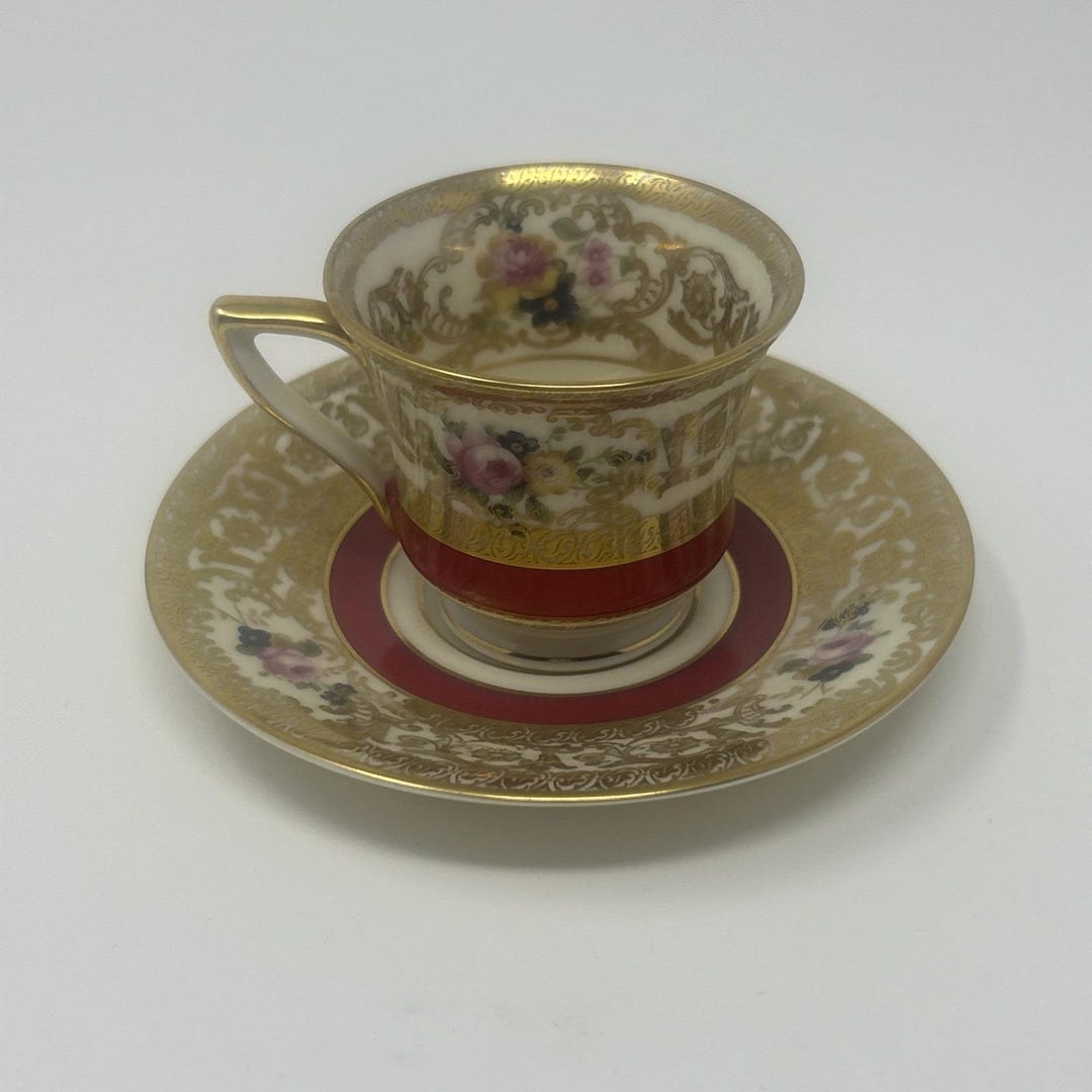 Vintage Bohemia Royal Ivory Demitasse Cup & Saucer Czechoslovakia ...