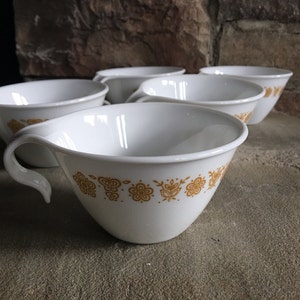 Vintage Corelle Coffee Cups, Corelle Butterfly Gold Coffee Cups, Corelle Hook Handle Cups