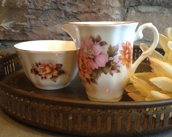 Vintage Creamer and Sugar Set, Royal Grafton Fine Bone China