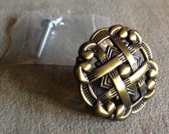 Black and Gold Drawer Pulls, Decorative Brass Knobs