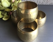 Hammered Brass Napkin Rings, Gold Napkin Rings, Gold Metal Napkin Rings, Vintage Napkin Rings, Vintage Brass Napkin Ring, Brass Napkin Rings